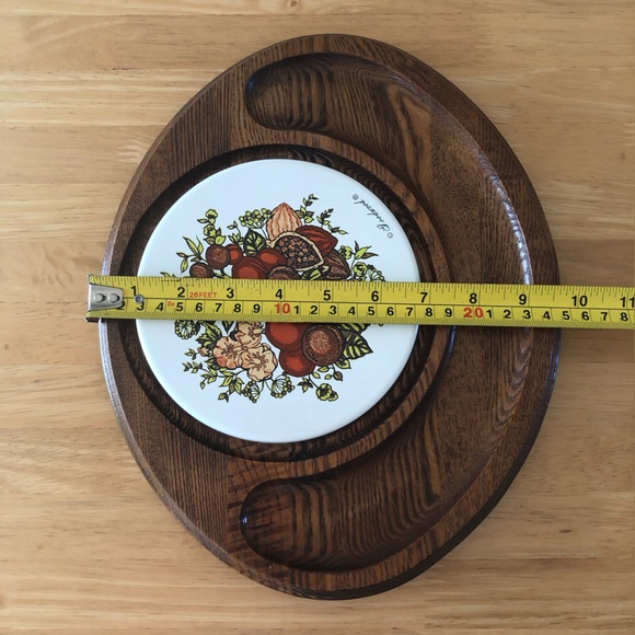 Vintage Goodwood Ceramic Wood Charcuterie Cheese Board Tray Serveware platter - Picture 10 of 11